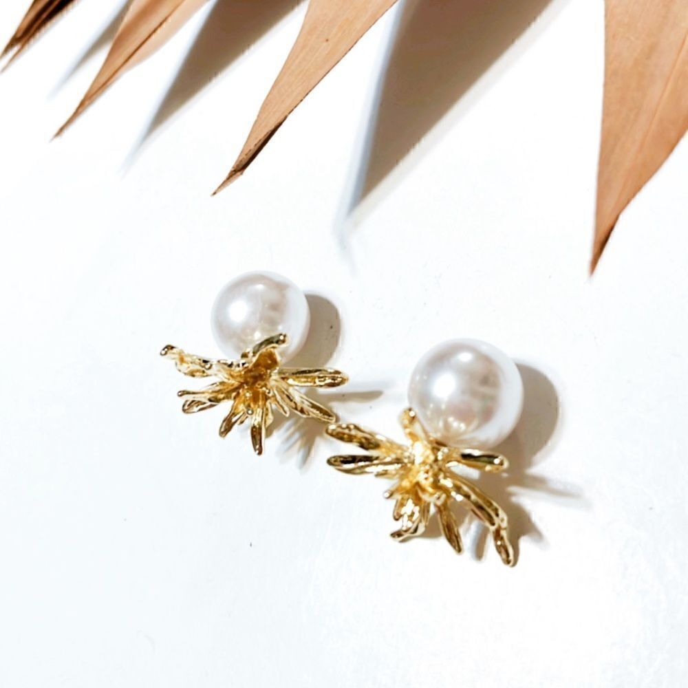 Flower statement earrings N357 - Picture 3 of 5